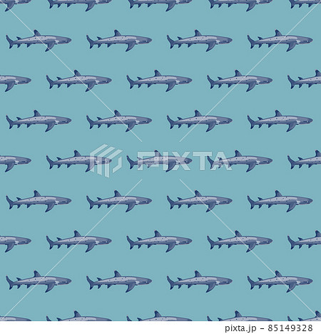 Reef shark seamless pattern in scandinavian style. Marine animals background. Vector illustration for children funny textile. Reef shark seamless pattern in scandinavian style. Marine animals background. Vector illustration for children funny textile. 85149328