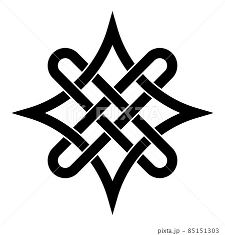 Quaternary celtic knot symbol choosing right path, knot sign of choosing good and evil stock Quaternary celtic knot symbol choosing right path, knot sign of choosing good and evil stock 85151303