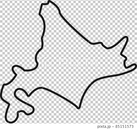 日本の北海道のシンプルなシルエットイラスト 85151573