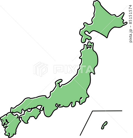 ポップでかわいい日本列島のカラーイラスト 85151574