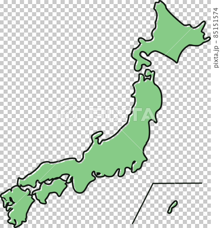 ポップでかわいい日本列島のカラーイラスト 85151574