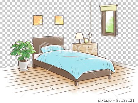 寝室(朝)_青緑のベッド 寝室(朝)_青緑のベッド 85152121