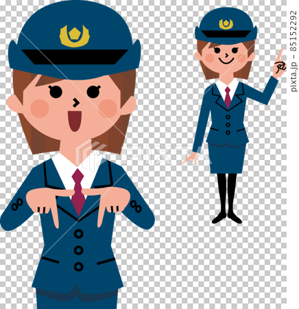 指を差す女性警察官 85152292