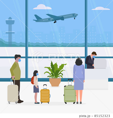 Covid Travel Airport Plane People Tourist Check in Covid Travel Airport Plane People Tourist Check in 85152323