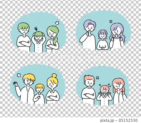 Illustration set of children who get angry with their parents Illustration set of children who get angry with their parents 85152530