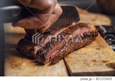 Process of cooking tacos with grilled flank beef steak with handmade guacomole Process of cooking tacos with grilled flank beef steak with handmade guacomole 85153005