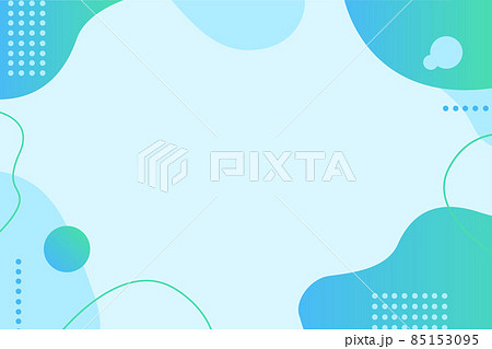 幾何学模様の水色・青フレーム素材 85153095