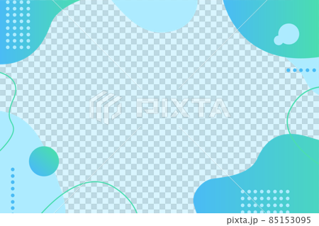 幾何学模様の水色・青フレーム素材 85153095