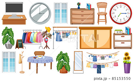 Set of interior furniture and decorations 85153550