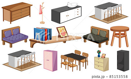 Set of interior furniture and decorations Set of interior furniture and decorations 85153558