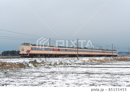 北陸本線　芦原温泉－丸岡　JR西日本　485系　K02編成（金沢）　加越 85155455