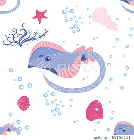 Batomorphi sea life, fish, animals bright seamless pattern. sea travel, snorkeling with animals, tropical fish Batomorphi sea life, fish, animals bright seamless pattern. sea travel, snorkeling with animals, tropical fish 85156511
