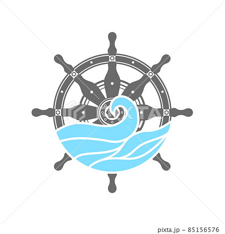 Control Rudder Icon Isolated on White Background. Ship Steering Wheel Concept. Nautical Design. Boat Logo 85156576