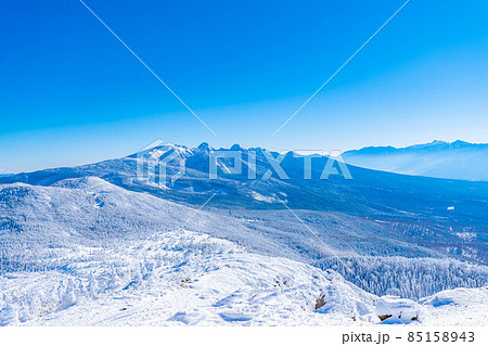【冬素材】冬の北横岳登山風景【長野県】 85158943