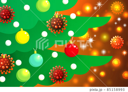 クリスマスツリーと新型コロナウィルス 85158993
