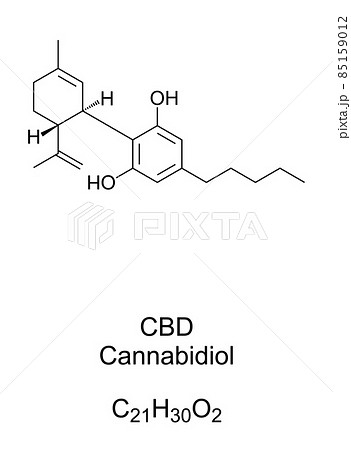 Cannabidiol Cbd Chemical Formula And のイラスト素材