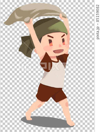 A man of a heat wave master fanning with a towel A man of a heat wave master fanning with a towel 85159082