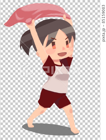 A woman who is a heat wave teacher fanning with a towel 85159083