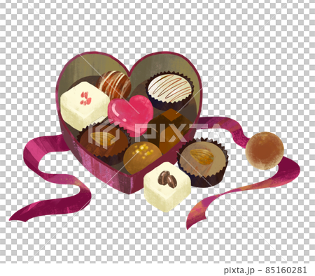 ハッピーバレンタイン チョコレートのプレゼントのイラスト ハッピーバレンタイン チョコレートのプレゼントのイラスト 85160281
