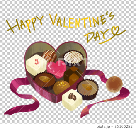 Happy Valentine chocolate gift illustration 85160282