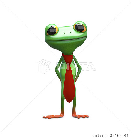 3D Illustration of a Green Frog with a Tie 3D Illustration of a Green Frog with a Tie 85162441