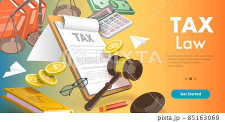 3D Vector Conceptual Illustration of Tax Law, Taxation Legislation 85163069
