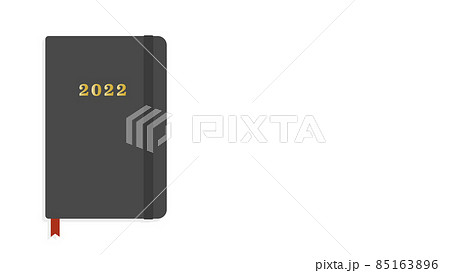 2022年の文字入りの黒い手帳 - シンプルなスケジュール帳の素材 2022年の文字入りの黒い手帳 - シンプルなスケジュール帳の素材 85163896