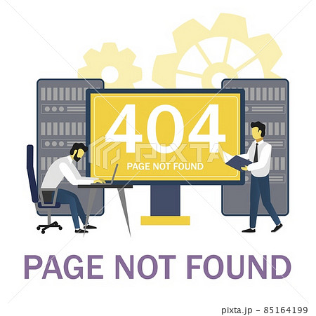 System administrators troubleshooting page error 404, flat vector illustration. Page not found. 85164199