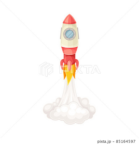 Red Rocket as Spacecraft with Engine Exhaust Launching in Space Vector Illustration Red Rocket as Spacecraft with Engine Exhaust Launching in Space Vector Illustration 85164597