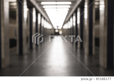 Blurred view of subway station. Bokeh effect 85166177