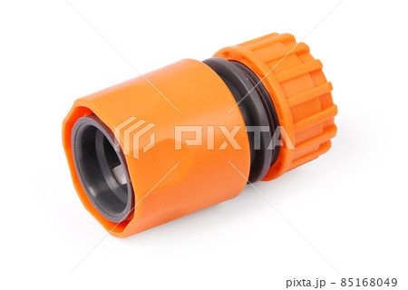 Orange garden water hose nozzle and connectors 85168049
