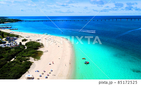 宮古島の与那覇前浜の空撮 宮古島の与那覇前浜の空撮 85172525