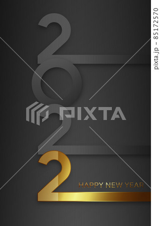 Happy new year 2022 banner. Elegant design of gray and gold numbers on a black background. Vertical template. Design of a new logo 2022. Elements for calendar, greeting cards, text, mobile application Happy new year 2022 banner. Elegant design of gray and gold numbers on a black background. Vertical template. Design of a new logo 2022. Elements for calendar, greeting cards, text, mobile application 85172570