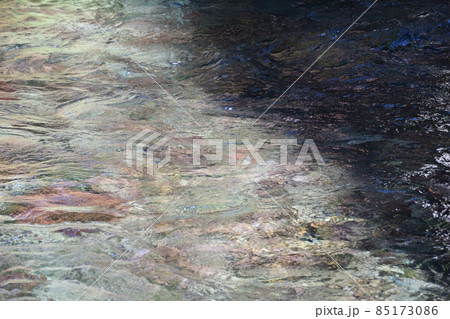 白川水源の水面 油絵的水面 白川水源の水面 油絵的水面 85173086