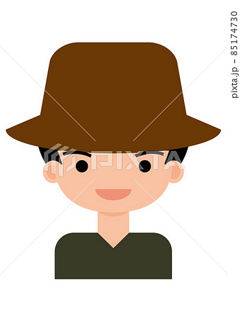 帽子を被った男性アイコンイラストのイラスト素材 帽子を被った男性アイコンイラストのイラスト素材