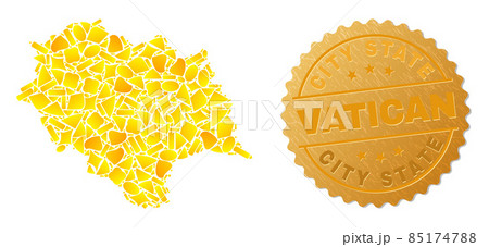 Himachal Pradesh State Map Mosaic of Gold and Metallic City State Vatican Stamp Himachal Pradesh State Map Mosaic of Gold and Metallic City State Vatican Stamp 85174788