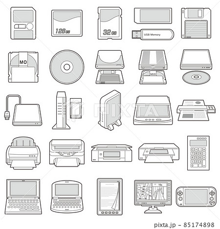 様々な電化製品のイラスト / 記憶メディアなどの電化製品 85174898