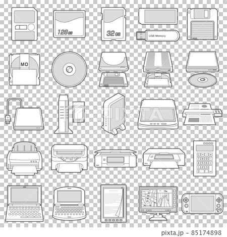 様々な電化製品のイラスト / 記憶メディアなどの電化製品 85174898