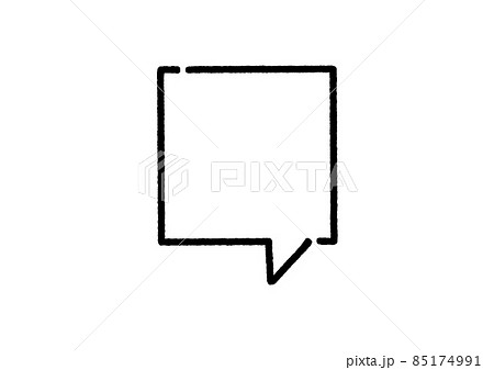 手書きの四角いフレームの吹きだし - 白い背景の線画素材 - Speech bubble 手書きの四角いフレームの吹きだし - 白い背景の線画素材 - Speech bubble 85174991