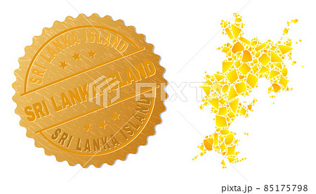 Komodo Island Map Collage of Gold Particles and Metallic Sri Lanka Island Seal Komodo Island Map Collage of Gold Particles and Metallic Sri Lanka Island Seal 85175798
