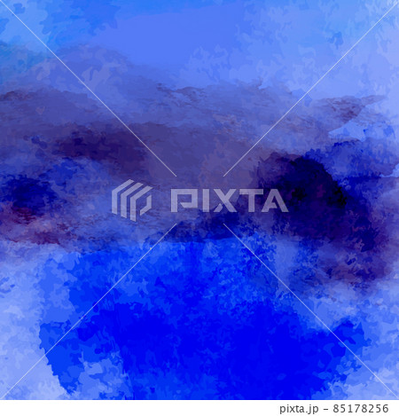 Realistic dark blue painted watercolor abstract background - Vector 85178256