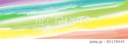 Panoramic texture of realistic multi-colored watercolor on a white background - Vector 85178445