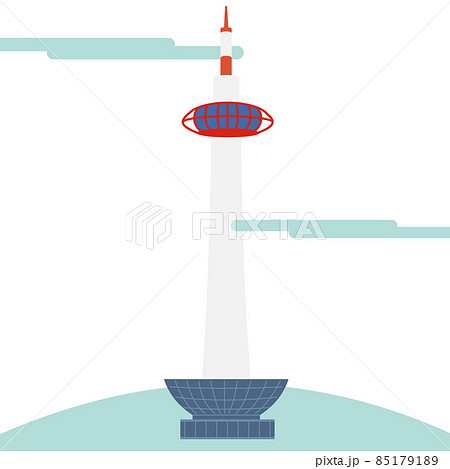 簡單平坦的京都塔 插圖素材 圖庫