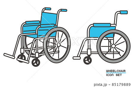 シンプルで使いやすい車椅子のベクターイラスト素材 車いす 介護 怪我 福祉のイラスト素材