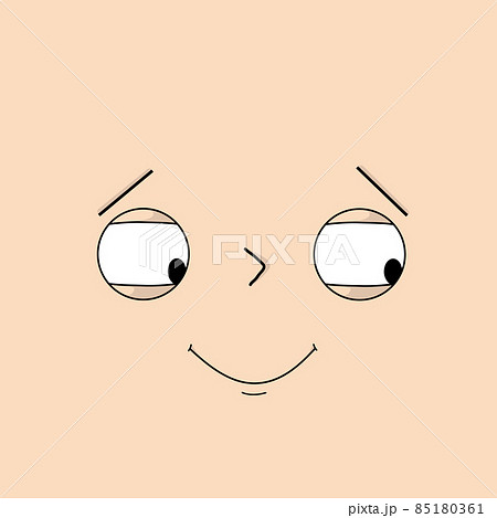 Cheerful, smiling face with expressive emotions - Vector Cheerful, smiling face with expressive emotions - Vector 85180361