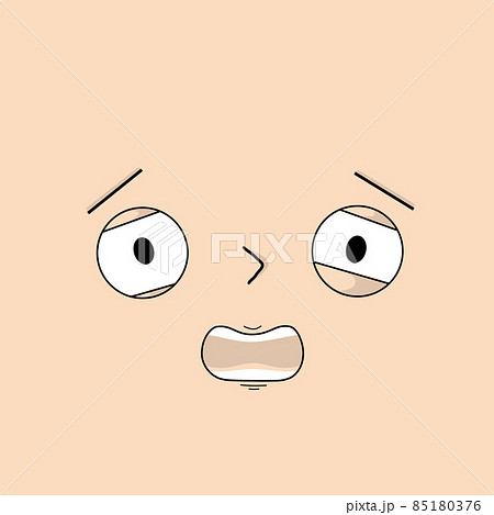 Confused, sad face with expressive emotions - Vector 85180376