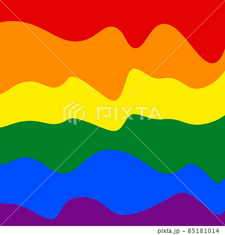 Flag LGBT squared icon, badge or button. Template design, vector illustration. Love wins. LGBT symbol in rainbow colors. Gay pride silk textile background 85181014