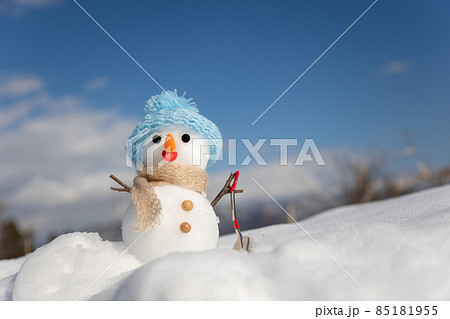 水色帽子の雪だるま 85181955