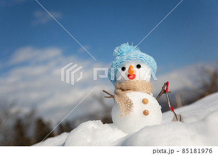 水色帽子の雪だるま 水色帽子の雪だるま 85181976