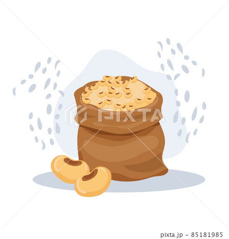 Vector illustration of Soy beans in sack. 85181985
